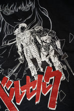 Load image into Gallery viewer, Graphic T-shirt inspired by Berserk Manga, Featuring Griffith, Guts,  and the relentless stare of the leader of the Hawks.
